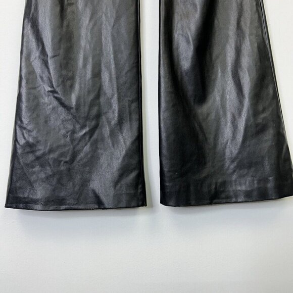 Zara Faux Leather Flare Pants Womens Size XS Black - Picture 9 of 10